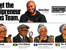 Meet the Digipreneur Jobs AI Workforce: Keron Rose with Miss Carole, Percival McKenzie, Auntie Hyacinth Baptiste and Miss Merle Ramdeen