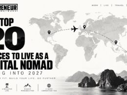 Top 20 digital nomad destinations going into 2027 — Digipreneur Network world map and flight path